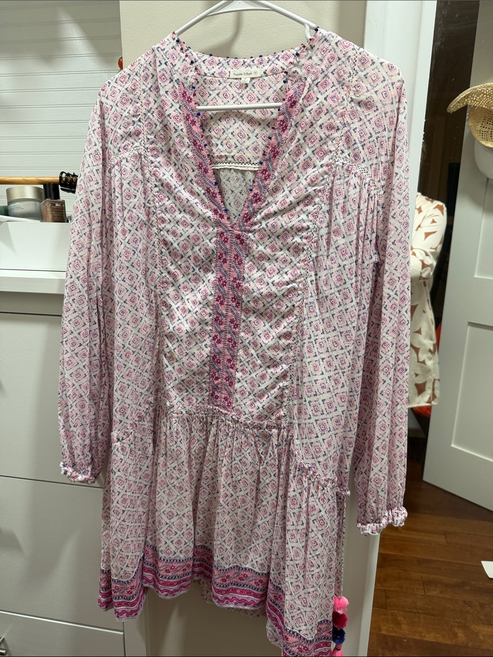 Poupette St Barth Ilona Mini Dress Pink Yvonne Print Size M